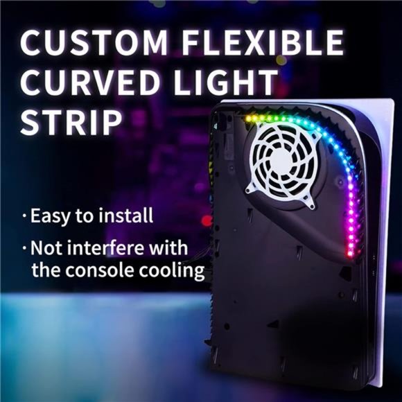 RGB LED Light Strip for ps5 Console, 7 Colors 29 Effects DIY Decoration - Picture 3 of 6